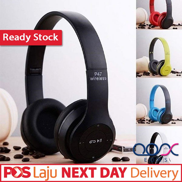 FOLDABLE P47 Wireless Headphone USB Rechargeable Bluetooth 4.2 + TF Card Port Headset Extra Bass Audio Wearing Device
