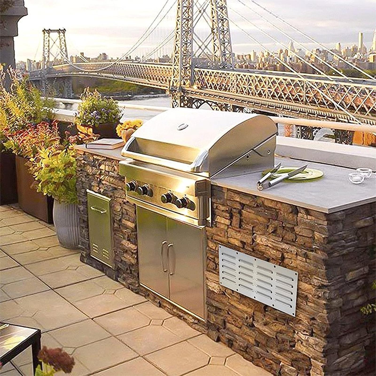 PETSOLA Air Vent Cover Exhaust Window Home Improvement Essential Stainless Steel Durability Ventilation Grille for Kitchens Walls