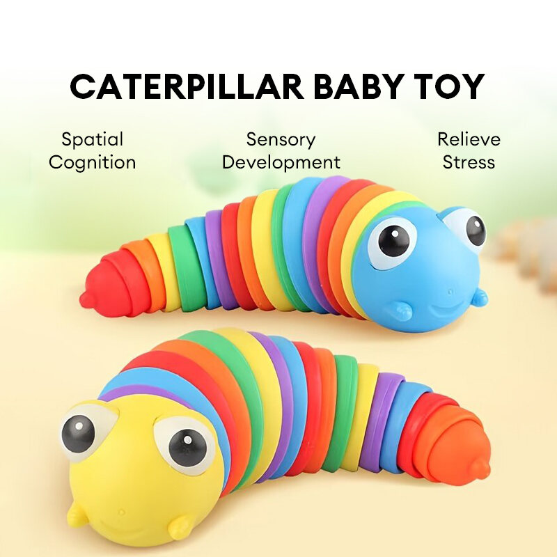 Fidget Slug Toy, Sensory Slug Fidget Toy For Kids And Adults, Cute Autism Sensory Toys For Autistic Children, Can Be Twisted Casually And Stress Relief, Great Gift For Kids