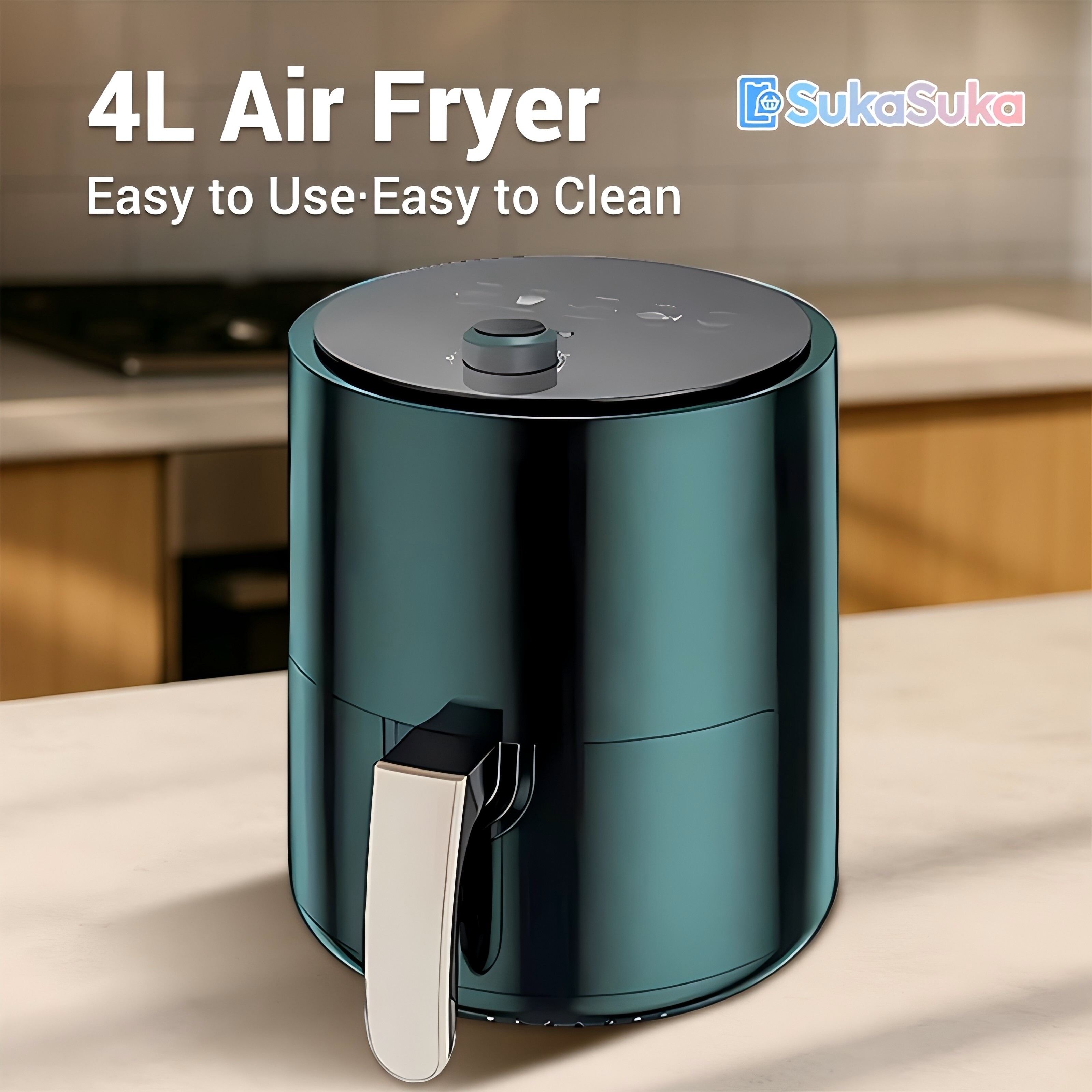 Air Fryer 4L - Oil-Free Cooking Silent Operation Auto Timer 3 Pin Plug Compact for Modern Homes 