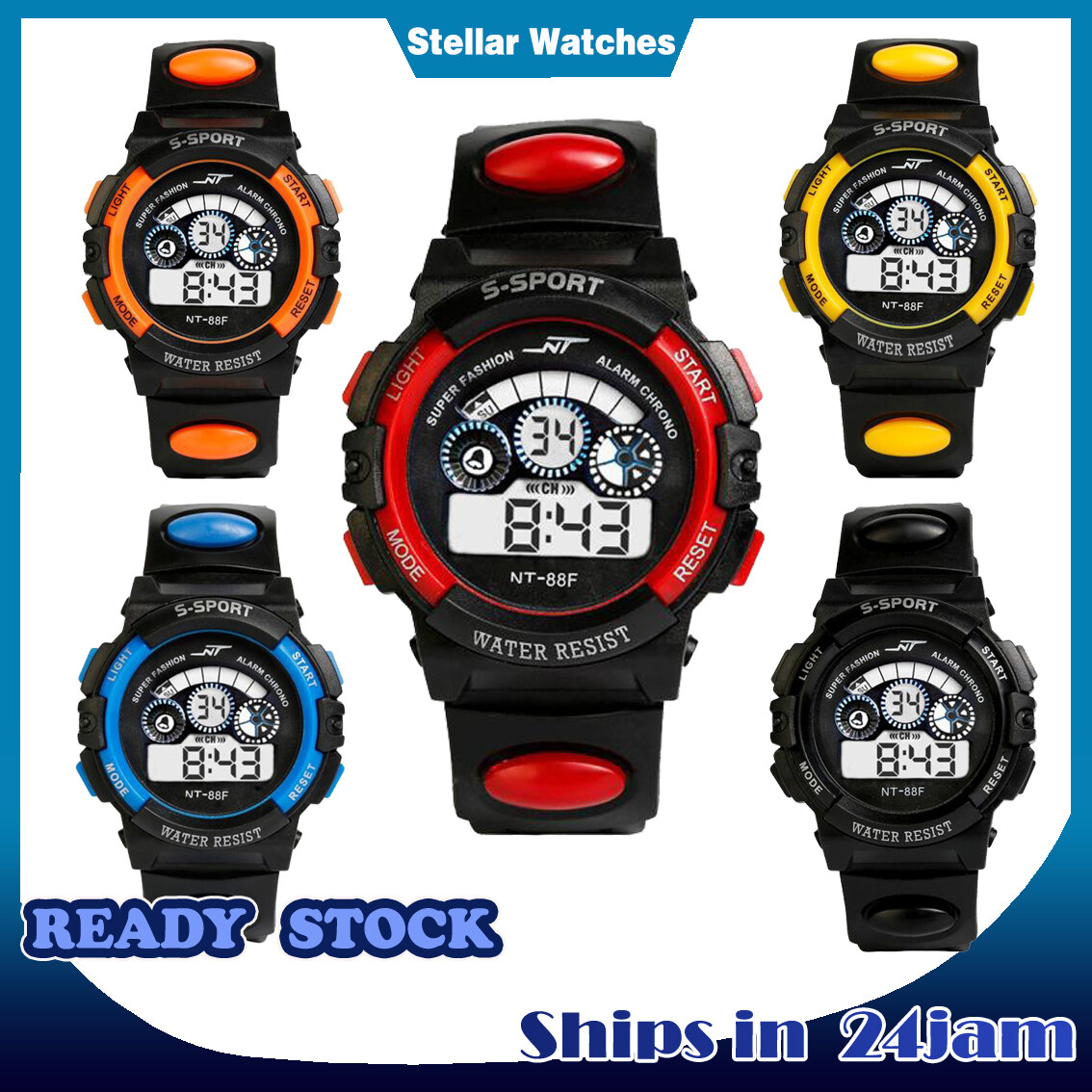 Jam Tangan Kids Kanak Digital Led Waterproof Kalis Air Boys Girls Sports Watch Lelaki Wanita Wristwatch coolboss SYNOKE