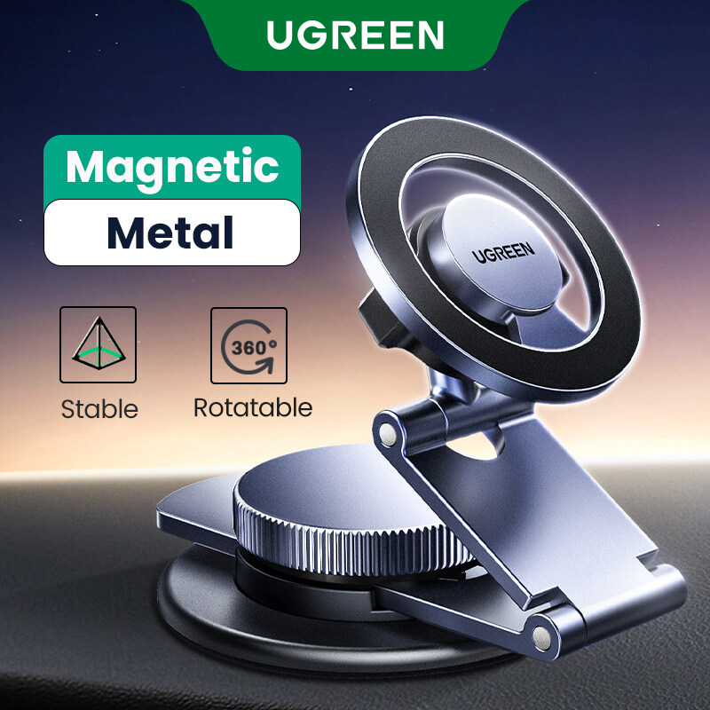 UGREEN Metal Magnetic Car Phone Holder - 360 Adjustable Dashboard Mount with Super Strong Magnet for iPhone 16 Pro Max/Samsung S24 Ultra & All Smartphones