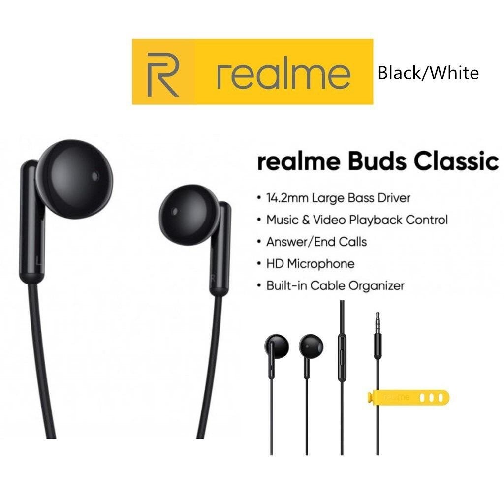 REALME buds classic New Fashion Gaming Bass Stereo Headset Sports Model 3.5mm Jack