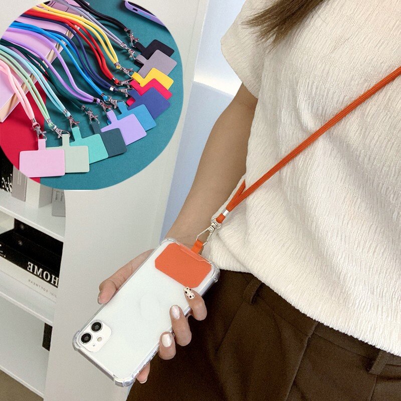 1.5M Universal Crossbody Nylon Patch Phone Lanyards Rope Strap Lanyard / Soft Lanyard for Mobile Phone