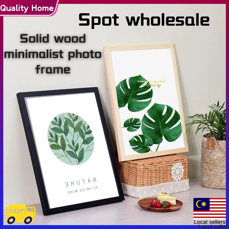 Minimalist Wooden Transparent Photo Frame A4/8R/6R4R Size Frame Natural Wooden Solid Wall Mounted Home Decoration Photo Frame DIY