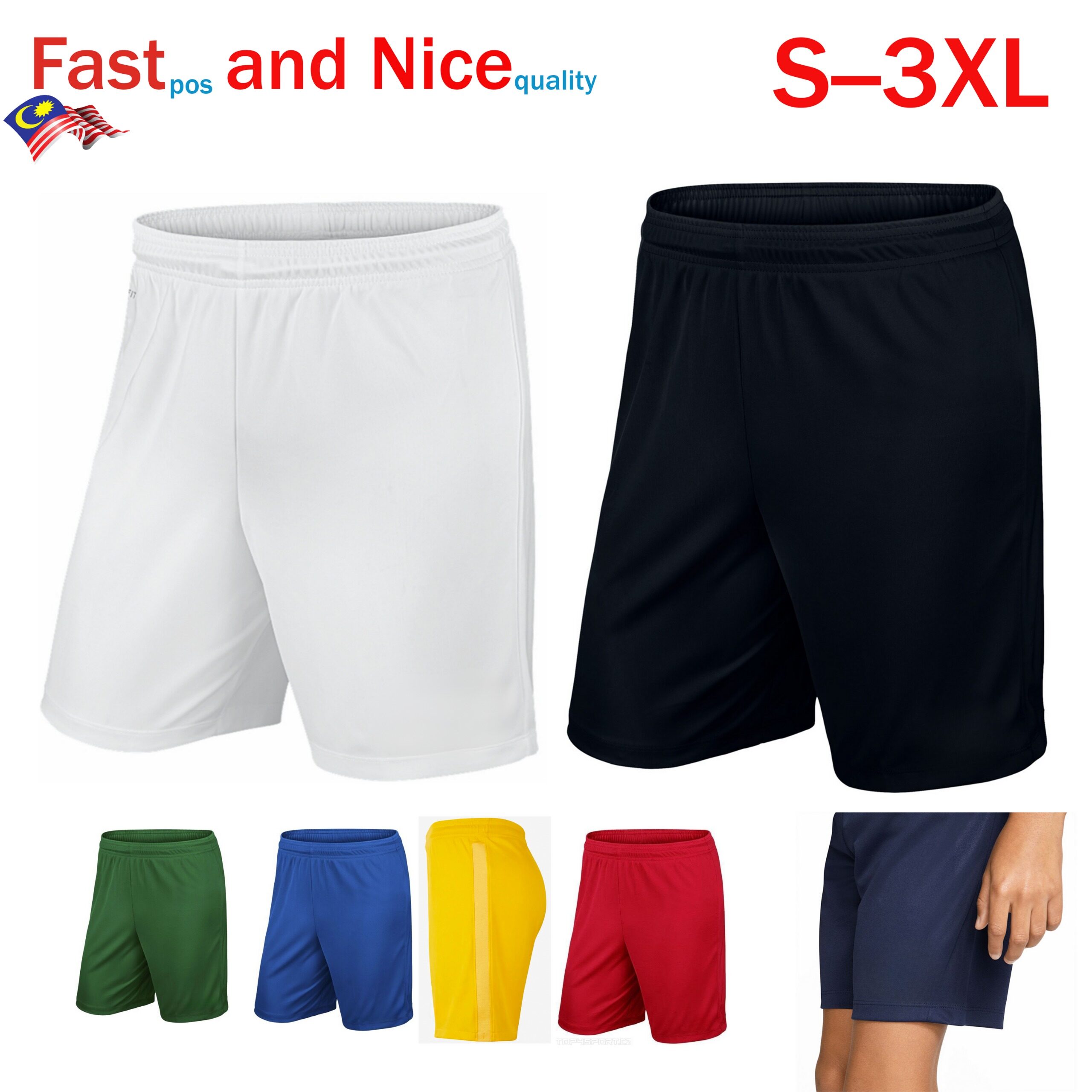 Short pants Seluar Pendek Lelaki Seluar Pendek Sukan Seluar Pendek Bola Short Pants Seluar Pendek black white Men Shorts 