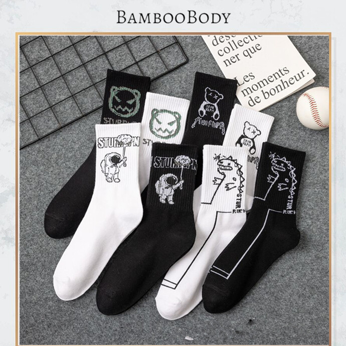  [Ready Stock] 1 Pair 2024 NEW High Quality Fashion Sock Cotton Sock Unisiex Men Sock (Must Buy Series) 3007 - Series