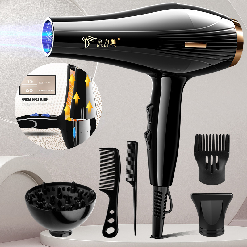 Hair Dryer Home 3 Speed High Powerful Strong Wind Blue Ionic Tech Dryer Hot and Cold Wind 800W 3 Speed Control Professional Saloon Hair Dryer