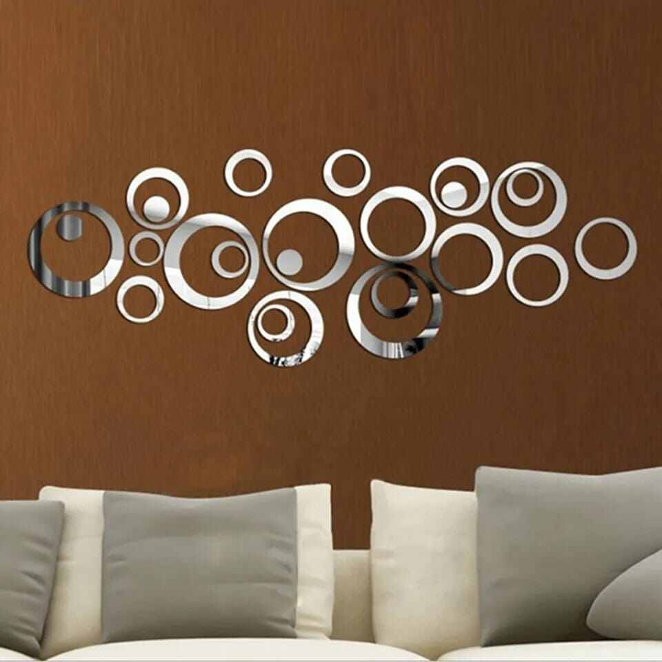 Set 12pcs Mirror Acrylic Sticker Diy Wall Decor/Cermin Sticker Hiasan Dinding