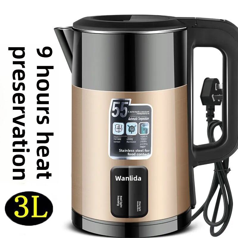 Wanlitada Electric Kettle Home Use 304 Stainless Steel Boiling Water Pot Integrated Insulation Dormitory Intelligent Constant Te