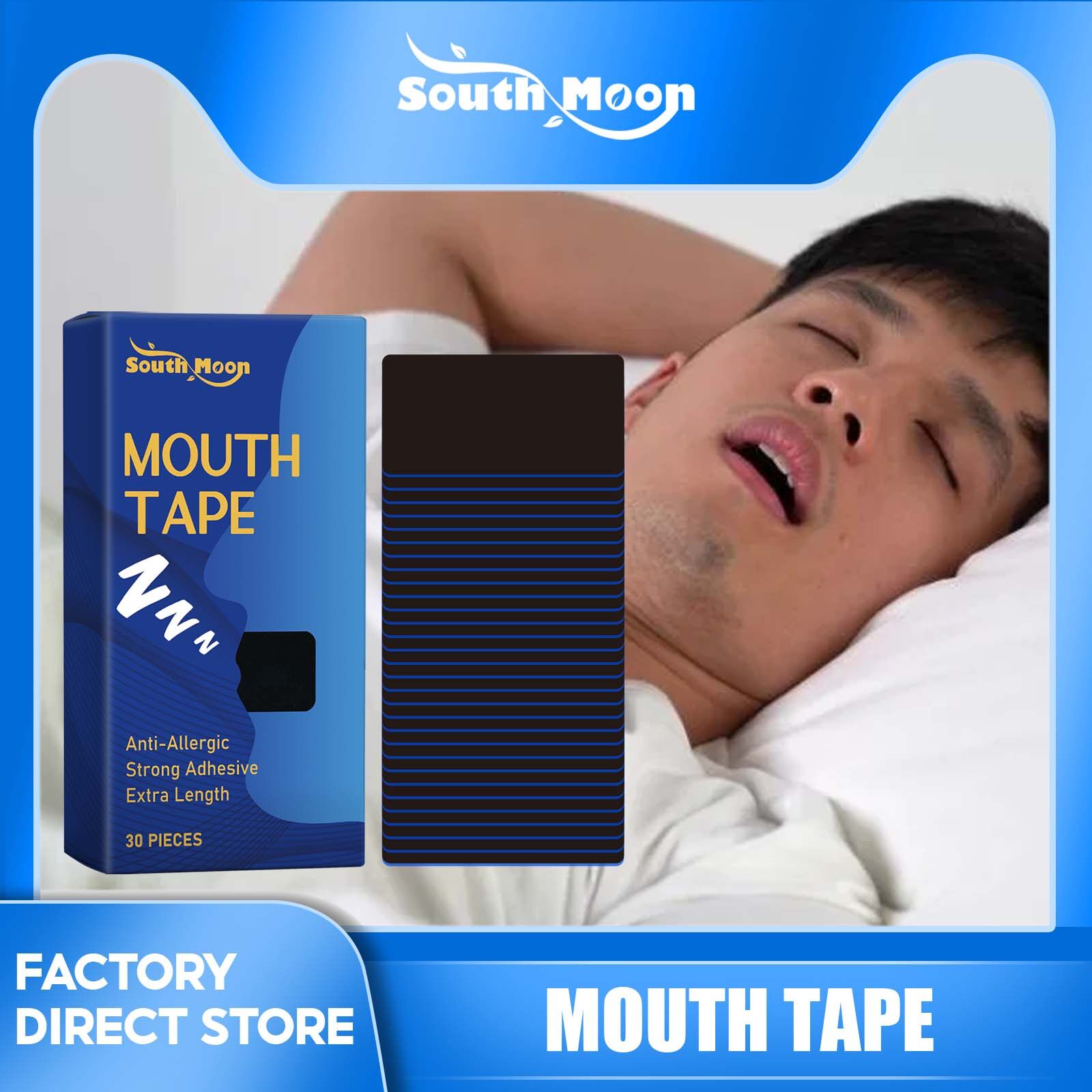 [Hot Sale]South Moon Mouth Tape Sleeping Keep Mouth Close Prevent Snoring Gentle Sleep Strip For Home Travel Mouth Tape Mouth Tape For Sleeping Night Sleeping Mouth Breathing Improvement Reduce Dry Mo