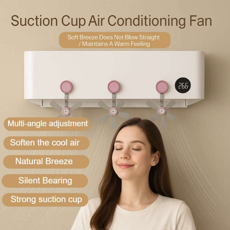 Wallmounted air conditioning windproof sparing fan. Prevents direct cold wind, adjustable angle, improves airflow, reduces discomfort, easy to install, durable ABS material, suitable for home and offi