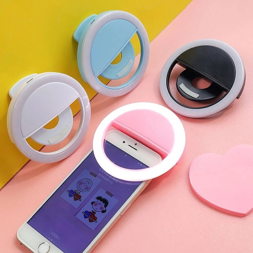 Rechargeable Selfie Ring Light 36 LED Bright Selfie Light Mini Portable Camera Lamp Beauty Flash Light