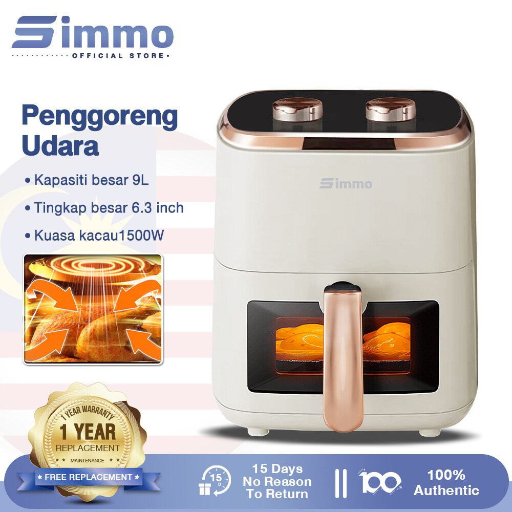 SIMMO Air Fryer oil-free fryer Machine Visible Window 1500w 8L Large Capacity Multi-functional Easy Cleaning Non-stick Fry Tools