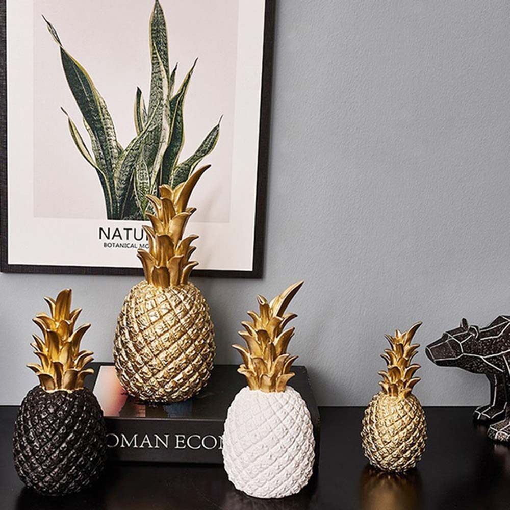 SDFBN Handmade S/M/L Luxury Pineapple Nordic Home Resin Office Home Desk Decor Ornaments Decoration Desk Ornaments