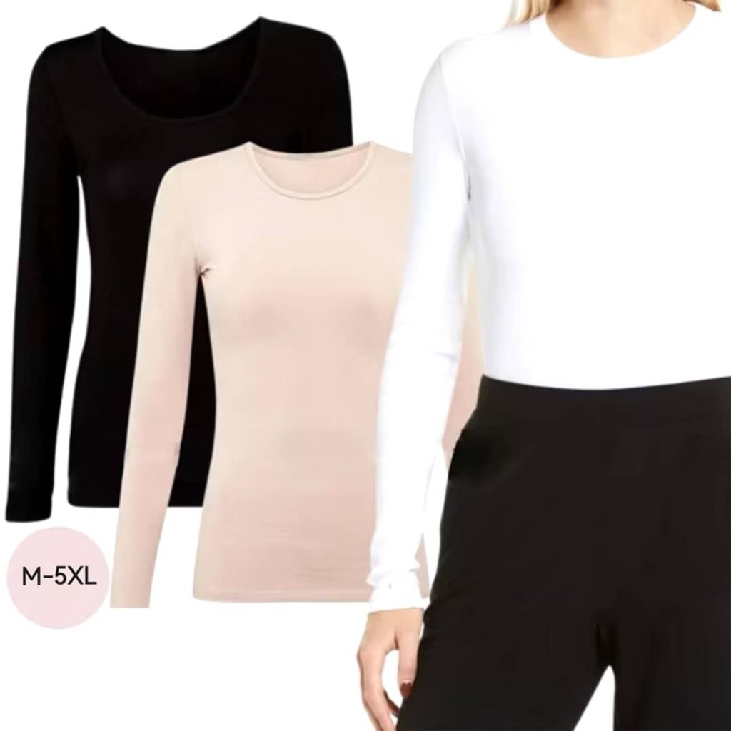 Inner Baju Lengan Panjang Muslimah Inner Plus Size iner Cotton M to 5XL