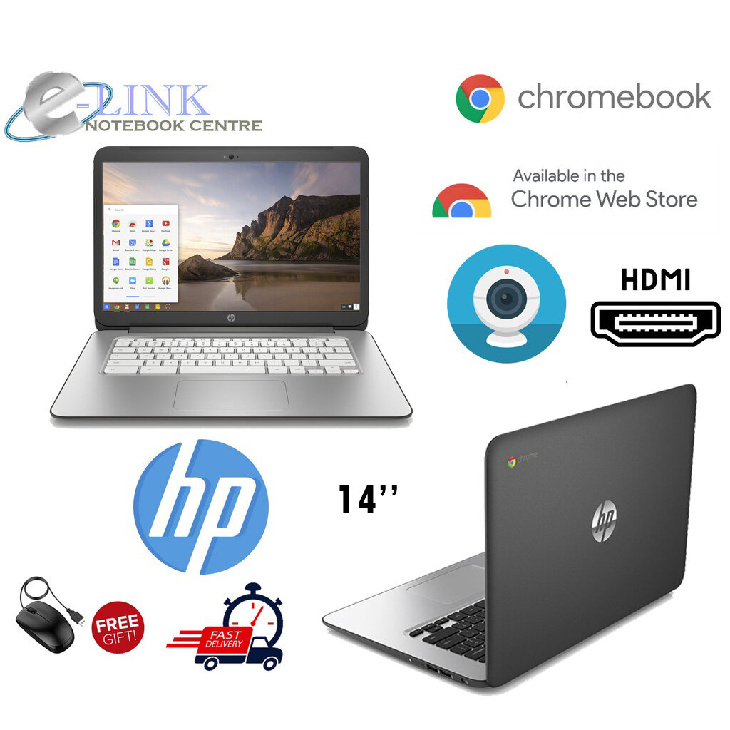 ( HP 14'' Chromebook Support Chrome Web Store ) HP Chromebook 14 G3 with Wifi & Webcam / 2GB RAM , 16GB eMMc / HDMI Port