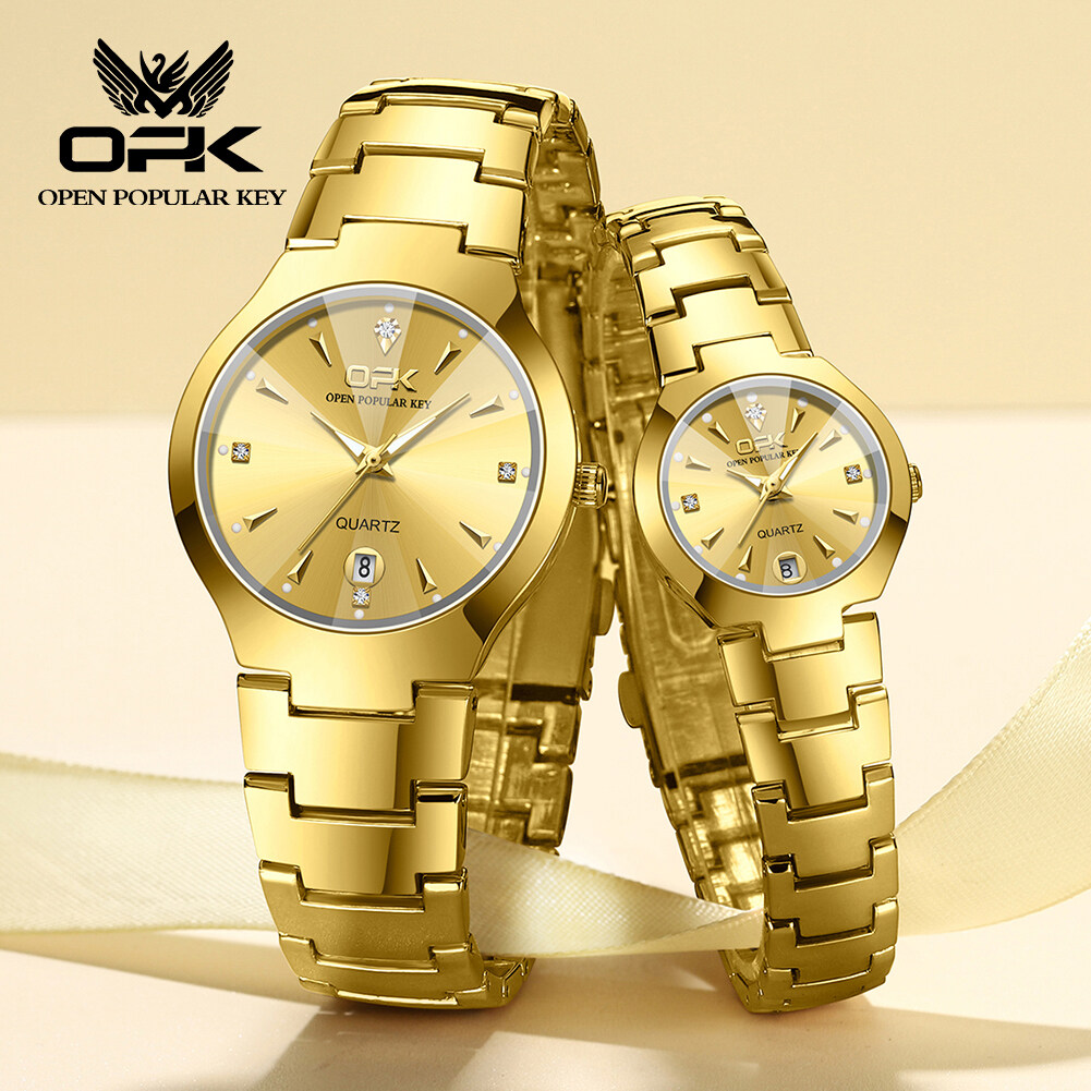 OPK Watch for Women Original Waterproof Fashion Korean Style Diamond Dial Luminous Calendar Stainless Steel Ladies Relo