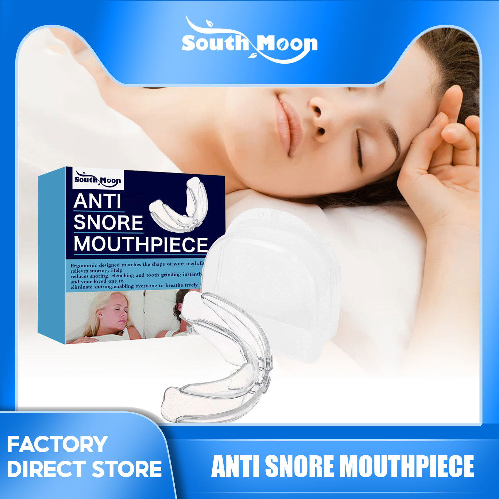 South Moon Anti Snoring Bruxism Mouth Guard Improve Sleeping Teeth Bruxism Sleeping Anti Snoring And Apnea Snoring Device To Stop Snoring Dental Orthodontic Braces Teeth Retainer Sleeping Bruxismo Sno