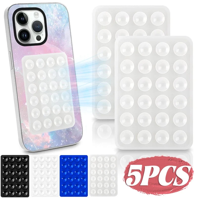 5Pack Strong Grip Holder Adhesive Silicone Suction Phone Case Mount Anti-Slip Sticky Cell Phone Grip Stands